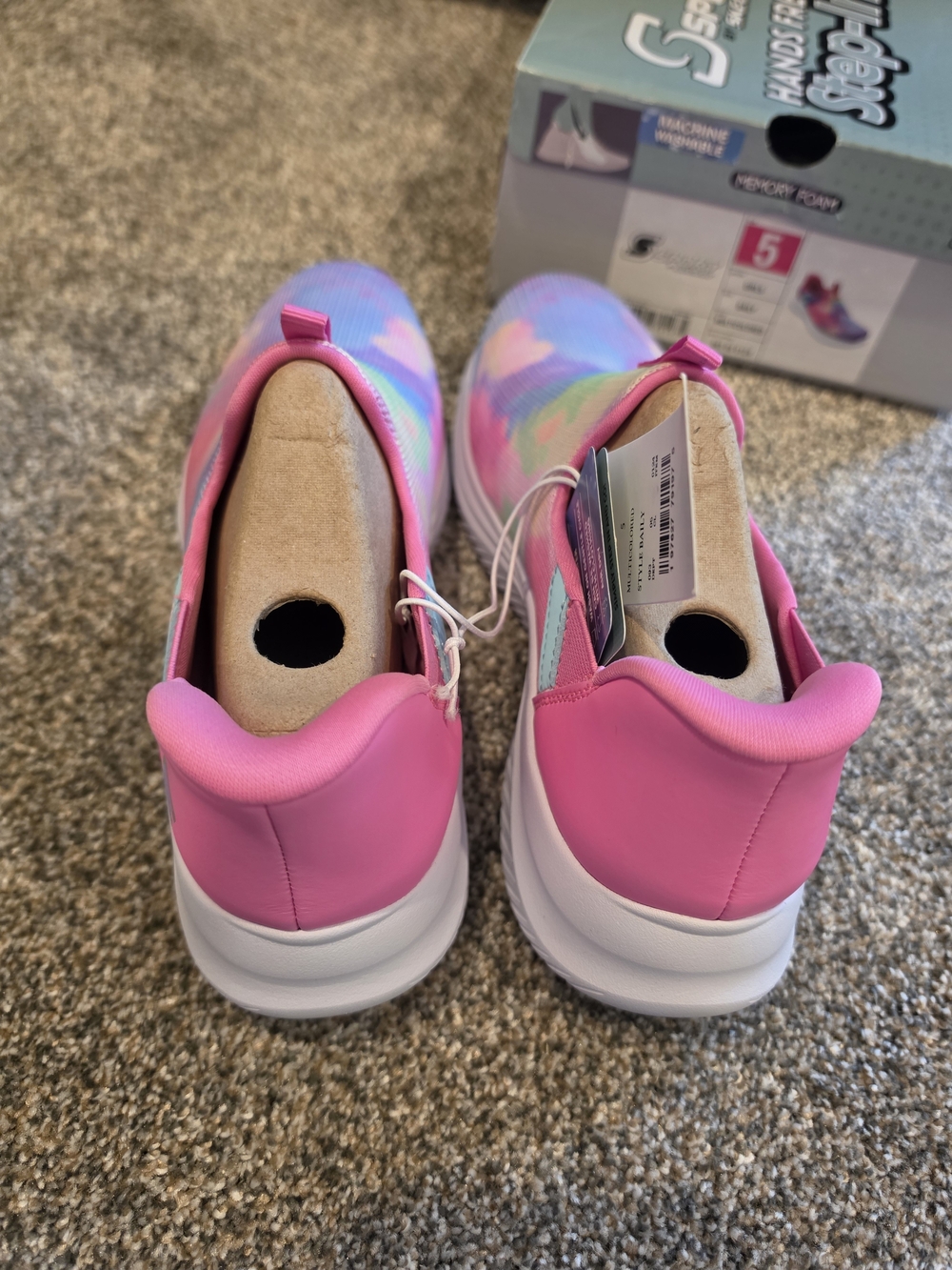 Skechers Kids Slip-On Sneakers - Pink Multi Tie-Dye - Picture 8 of 8